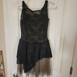 Black and hunter green dance costume